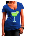 Green Margarita with Lime - Cinco de Mayo Juniors V-Neck Dark T-Shirt by TooLoud-Womens V-Neck T-Shirts-TooLoud-Royal-Blue-Juniors Fitted Small-Davson Sales