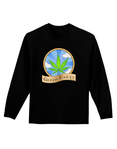 Green Party Symbol Adult Long Sleeve Dark T-Shirt-TooLoud-Black-Small-Davson Sales