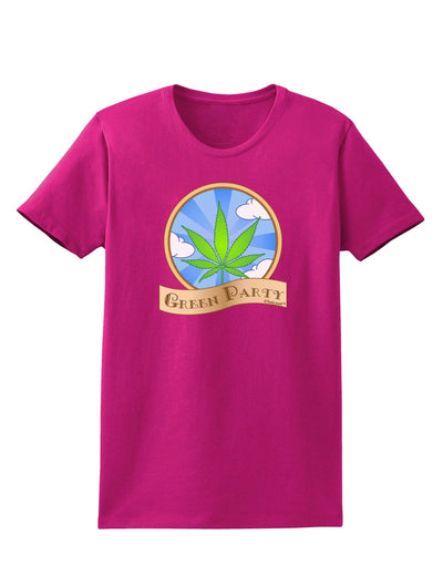 Green Party Symbol Womens Dark T-Shirt-TooLoud-Hot-Pink-Small-Davson Sales