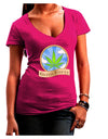 Green Party Symbol Womens V-Neck Dark T-Shirt-Womens V-Neck T-Shirts-TooLoud-Hot-Pink-Juniors Fitted Small-Davson Sales