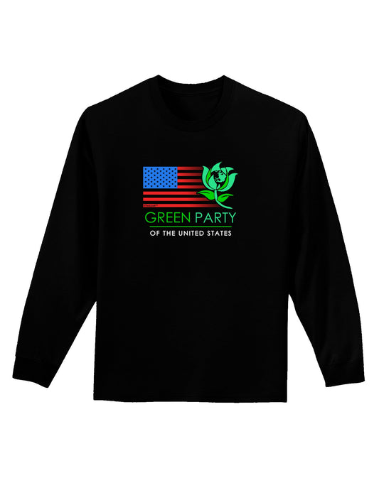Green Party US Flag Adult Long Sleeve Dark T-Shirt-TooLoud-Black-Small-Davson Sales