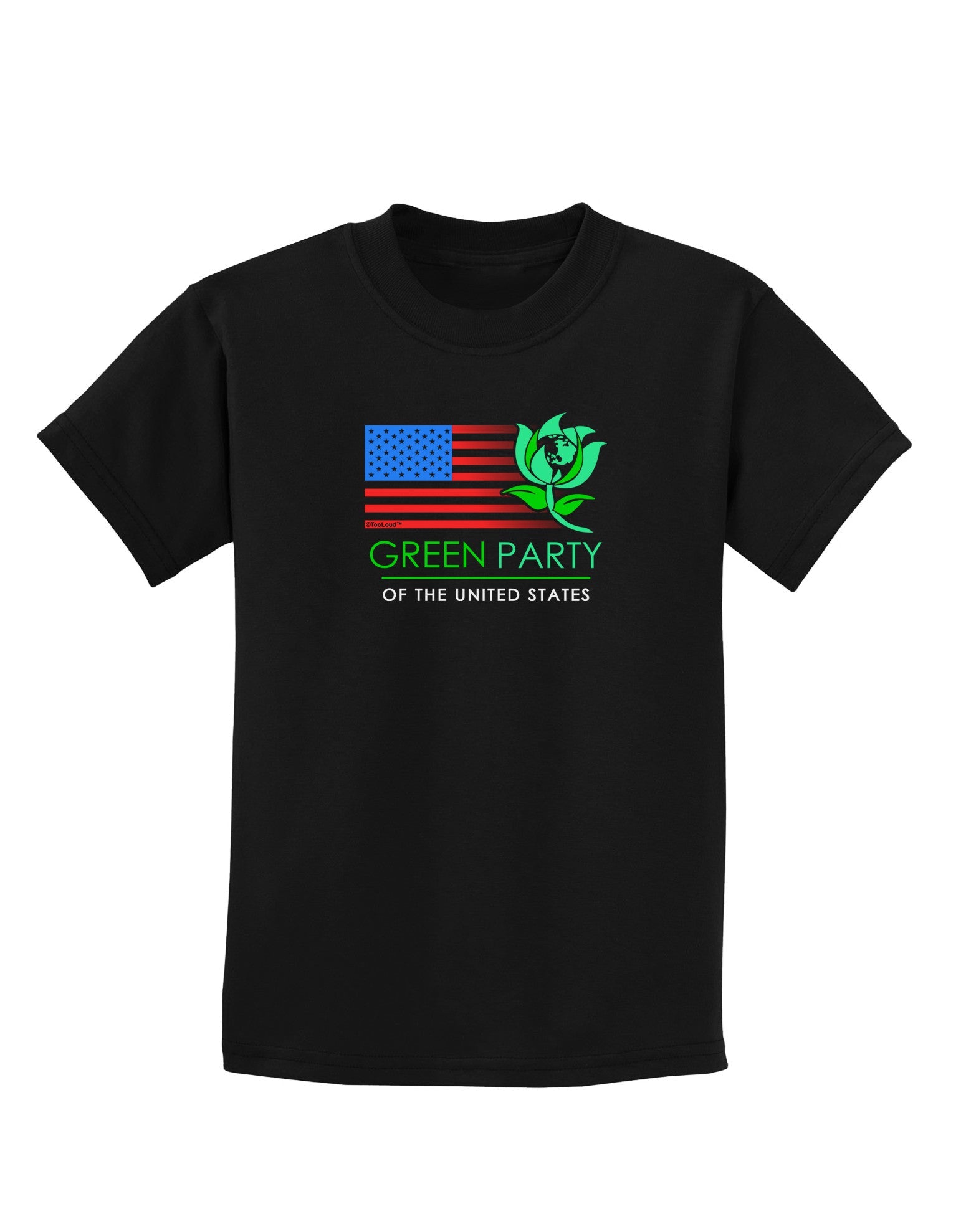 Green Party US Flag Childrens Dark T-Shirt-Childrens T-Shirt-TooLoud-Black-X-Small-Davson Sales