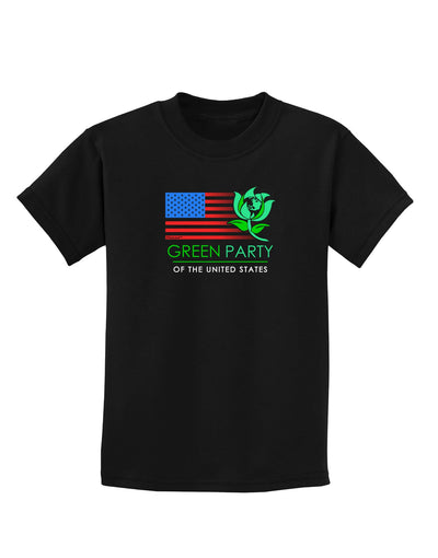 Green Party US Flag Childrens Dark T-Shirt-Childrens T-Shirt-TooLoud-Black-X-Small-Davson Sales