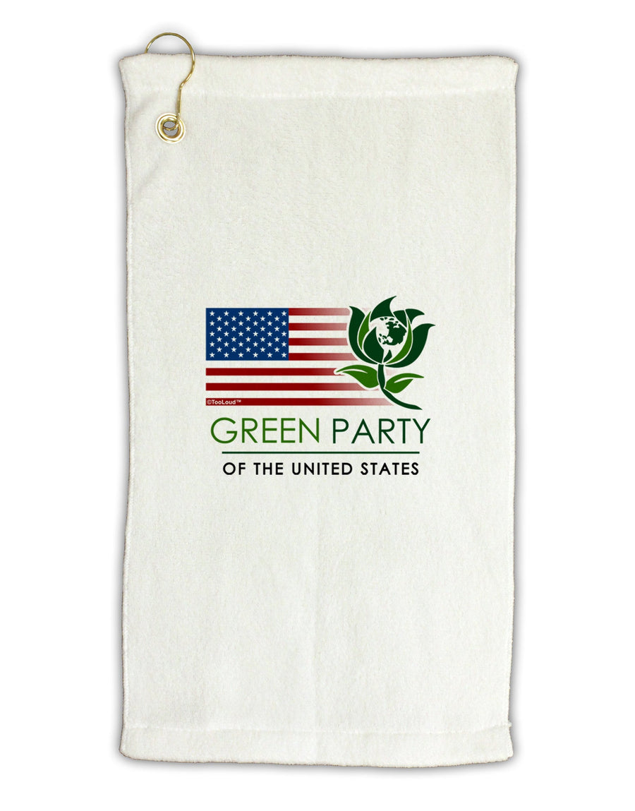 Green Party US Flag Micro Terry Gromet Golf Towel 11&#x22;x19-Golf Towel-TooLoud-White-Davson Sales