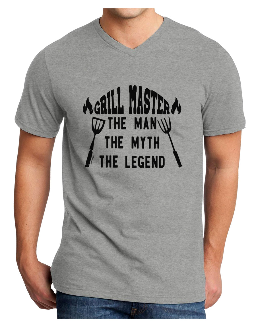 Grill Master The Man The Myth The Legend Adult V-Neck T-shirt-Mens T-Shirt-TooLoud-White-Small-Davson Sales