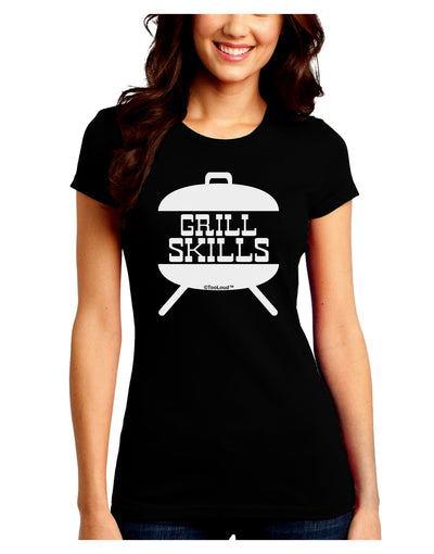 Grill Skills Grill Design Juniors Crew Dark T-Shirt by TooLoud-T-Shirts Juniors Tops-TooLoud-Black-Juniors Fitted Small-Davson Sales