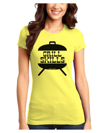 Grill Skills Grill Design Juniors T-Shirt by TooLoud-Womens Juniors T-Shirt-TooLoud-Yellow-Juniors Fitted X-Small-Davson Sales