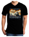 Grimm Reaper Halloween Design Adult Dark V-Neck T-Shirt Black 2XL Tool