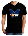 Grunge Colorado Butterfly Flag Adult V-Neck T-shirt-Mens T-Shirt-TooLoud-Black-Small-Davson Sales