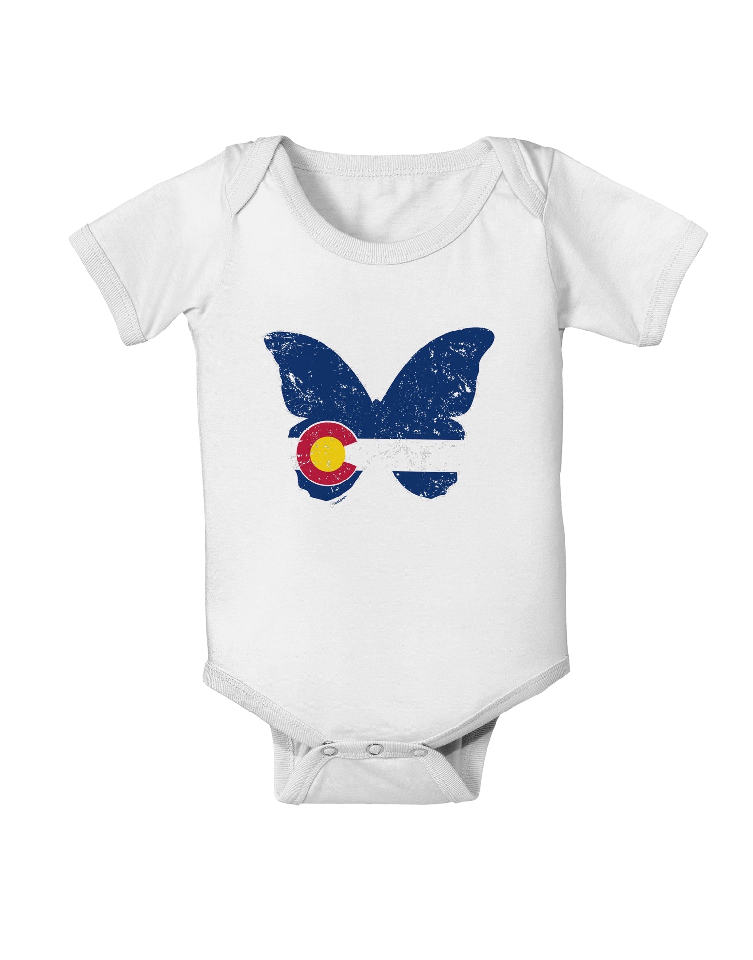 Grunge Colorado Butterfly Flag Baby Romper Bodysuit-Baby Romper-TooLoud-White-06-Months-Davson Sales