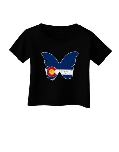 Grunge Colorado Butterfly Flag Infant T-Shirt-Infant T-Shirt-TooLoud-Black-06-Months-Davson Sales