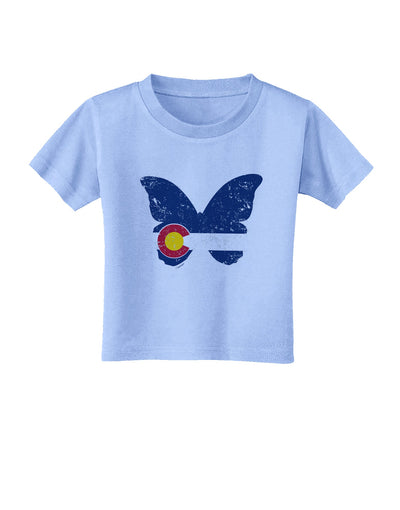 Grunge Colorado Butterfly Flag Toddler T-Shirt-Toddler T-shirt-TooLoud-Aquatic-Blue-2T-Davson Sales