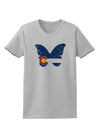 Grunge Colorado Butterfly Flag Womens T-Shirt-Womens T-Shirt-TooLoud-AshGray-X-Small-Davson Sales