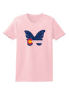 Grunge Colorado Butterfly Flag Womens T-Shirt-Womens T-Shirt-TooLoud-PalePink-X-Small-Davson Sales