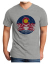 Grunge Colorado Emblem Flag Adult V-Neck T-shirt-Mens T-Shirt-TooLoud-HeatherGray-Small-Davson Sales