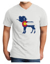 Grunge Colorado Emblem Flag Adult V-Neck T-shirt-Mens T-Shirt-TooLoud-White-Small-Davson Sales