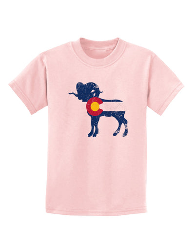 Grunge Colorado Emblem Flag Childrens T-Shirt-Childrens T-Shirt-TooLoud-PalePink-X-Small-Davson Sales