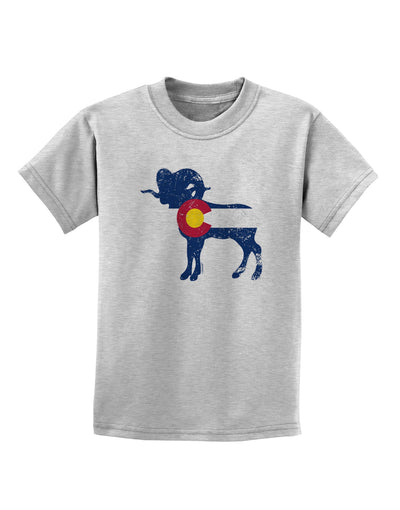 Grunge Colorado Emblem Flag Childrens T-Shirt-Childrens T-Shirt-TooLoud-AshGray-X-Small-Davson Sales