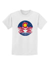 Grunge Colorado Emblem Flag Childrens T-Shirt White XL Tooloud