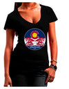 Grunge Colorado Emblem Flag Dark Womens V-Neck Dark T-Shirt-Womens V-Neck T-Shirts-TooLoud-Black-Juniors Fitted Small-Davson Sales
