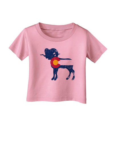 Grunge Colorado Emblem Flag Infant T-Shirt-Infant T-Shirt-TooLoud-Candy-Pink-06-Months-Davson Sales