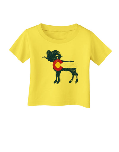 Grunge Colorado Emblem Flag Infant T-Shirt-Infant T-Shirt-TooLoud-Yellow-06-Months-Davson Sales