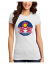 Grunge Colorado Emblem Flag Juniors Petite T-Shirt-Womens T-Shirt-TooLoud-White-Juniors Fitted X-Small-Davson Sales