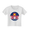 Grunge Colorado Emblem Flag Toddler T-Shirt-Toddler T-shirt-TooLoud-White-2T-Davson Sales