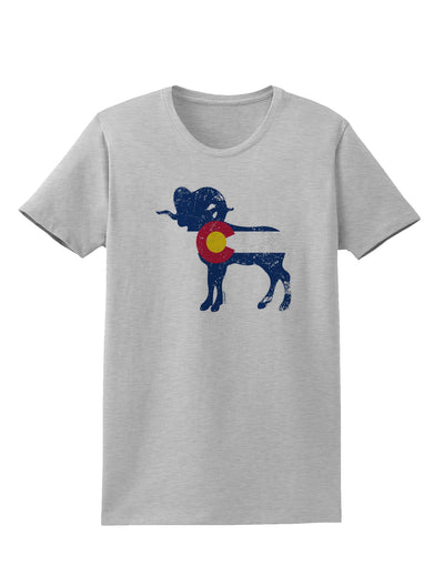 Grunge Colorado Emblem Flag Womens T-Shirt-Womens T-Shirt-TooLoud-AshGray-X-Small-Davson Sales