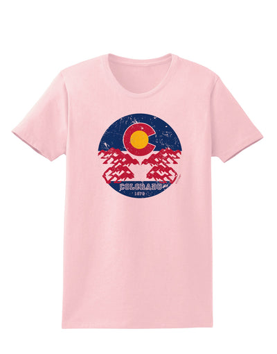 Grunge Colorado Emblem Flag Womens T-Shirt-Womens T-Shirt-TooLoud-PalePink-X-Small-Davson Sales