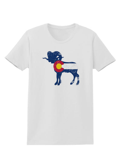 Grunge Colorado Emblem Flag Womens T-Shirt-Womens T-Shirt-TooLoud-White-X-Small-Davson Sales