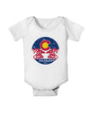 Grunge Colorado Rocky Mountain Bighorn Sheep Flag Baby Romper Bodysuit-Baby Romper-TooLoud-White-06-Months-Davson Sales