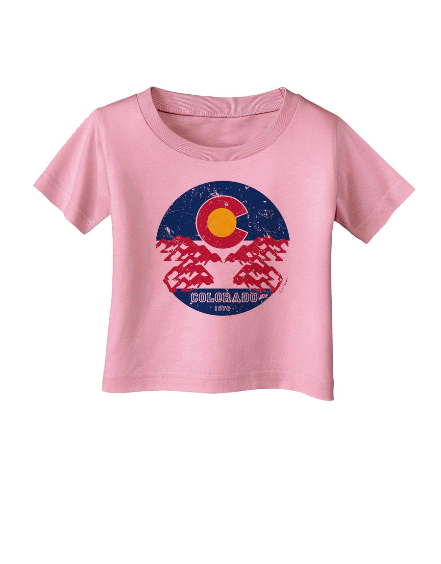 Grunge Colorado Rocky Mountain Bighorn Sheep Flag Infant T-Shirt-Infant T-Shirt-TooLoud-White-06-Months-Davson Sales