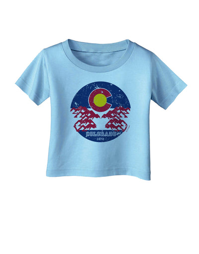 Grunge Colorado Rocky Mountain Bighorn Sheep Flag Infant T-Shirt-Infant T-Shirt-TooLoud-Aquatic-Blue-06-Months-Davson Sales