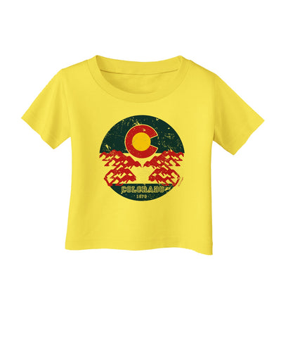 Grunge Colorado Rocky Mountain Bighorn Sheep Flag Infant T-Shirt-Infant T-Shirt-TooLoud-Yellow-06-Months-Davson Sales