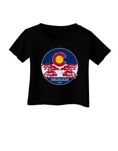 Grunge Colorado Rocky Mountain Bighorn Sheep Flag Infant T-Shirt-Infant T-Shirt-TooLoud-Black-06-Months-Davson Sales