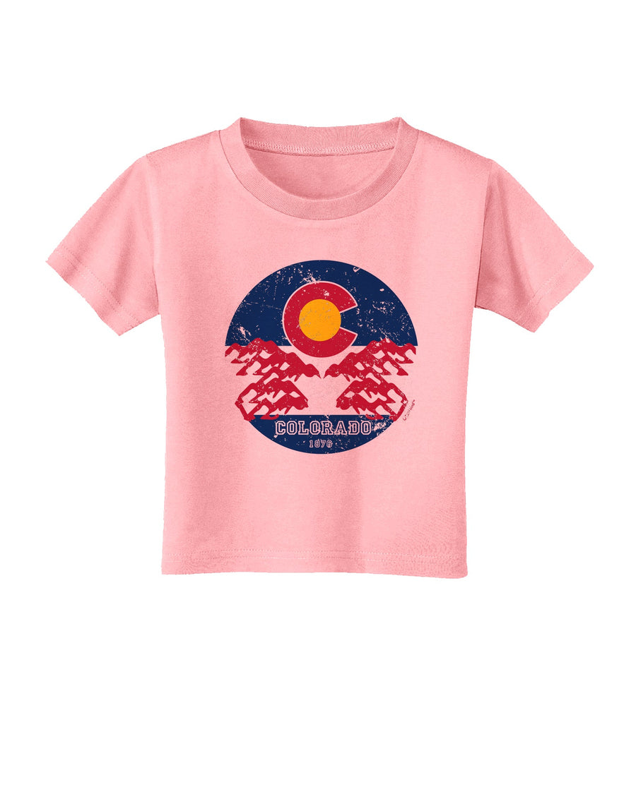 Grunge Colorado Rocky Mountain Bighorn Sheep Flag Toddler T-Shirt-Toddler T-shirt-TooLoud-White-2T-Davson Sales