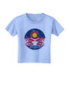 Grunge Colorado Rocky Mountain Bighorn Sheep Flag Toddler T-Shirt-Toddler T-shirt-TooLoud-Aquatic-Blue-2T-Davson Sales