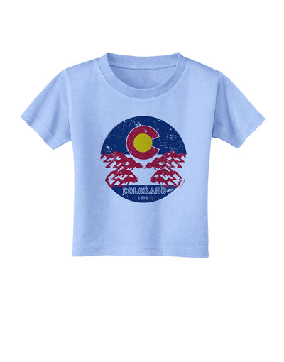 Grunge Colorado Rocky Mountain Bighorn Sheep Flag Toddler T-Shirt-Toddler T-shirt-TooLoud-Aquatic-Blue-2T-Davson Sales