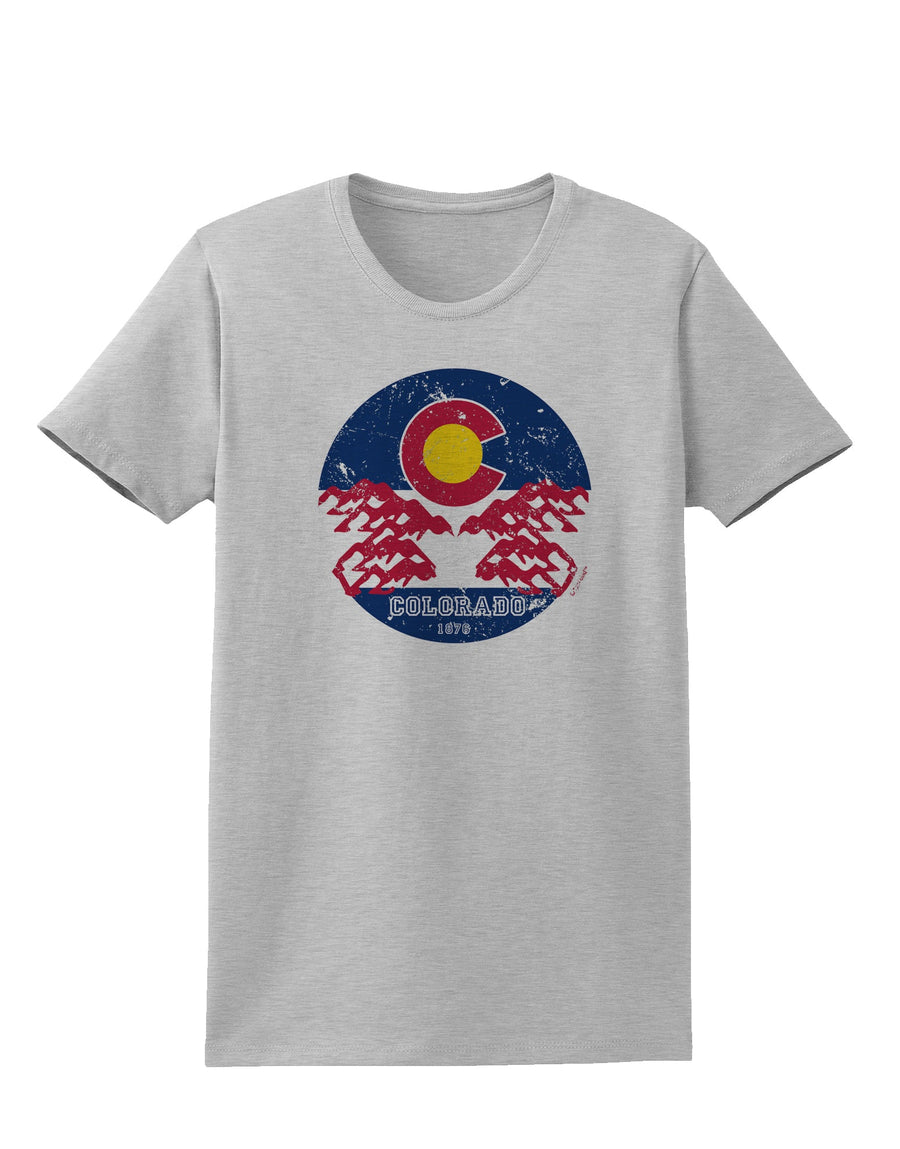 Grunge Colorado Rocky Mountain Bighorn Sheep Flag Womens T-Shirt-Womens T-Shirt-TooLoud-White-X-Small-Davson Sales