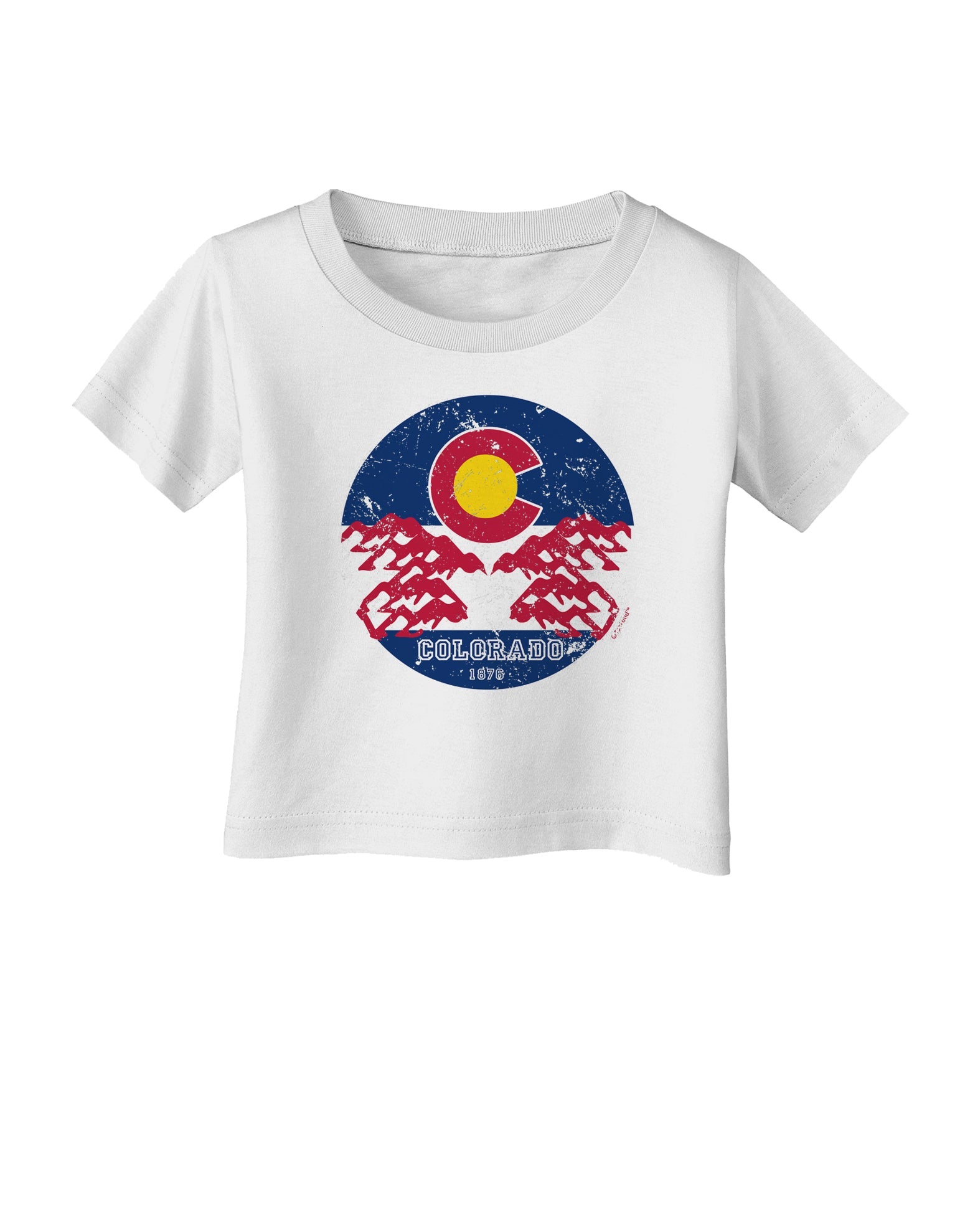Grunge Colorodo Ram Flag Infant T-Shirt-Infant T-Shirt-TooLoud-White-06-Months-Davson Sales