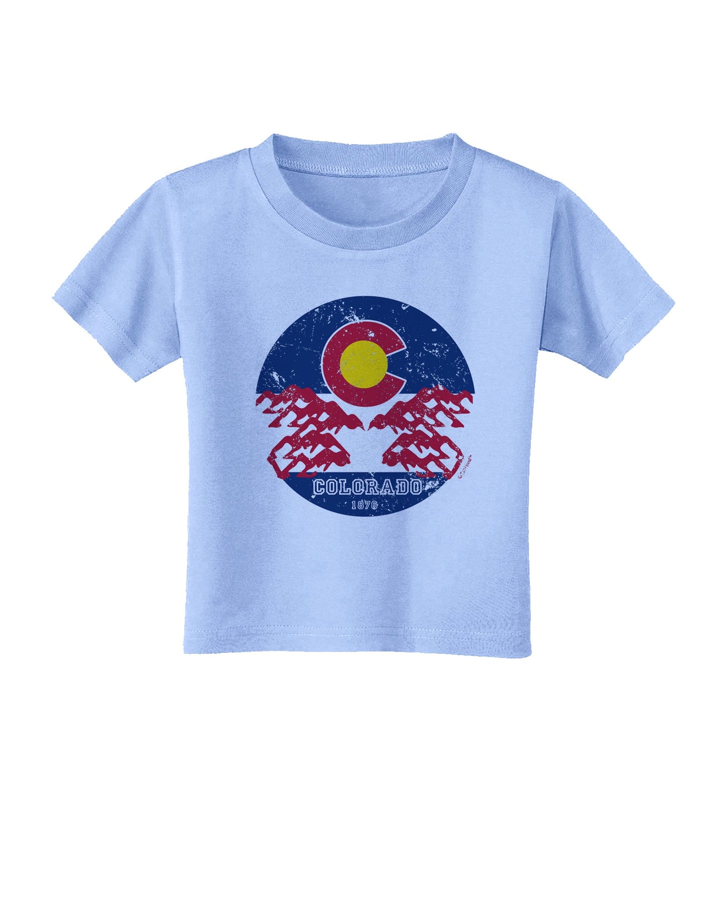 Grunge Colorodo Ram Flag Toddler T-Shirt-Toddler T-shirt-TooLoud-Aquatic-Blue-2T-Davson Sales