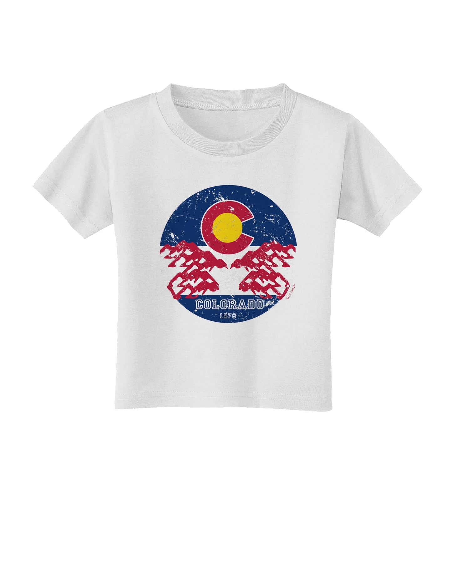 Grunge Colorodo Ram Flag Toddler T-Shirt-Toddler T-shirt-TooLoud-White-2T-Davson Sales