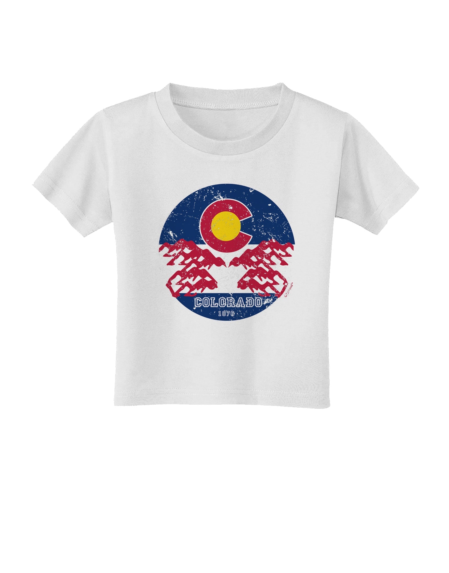 Grunge Colorodo Ram Flag Toddler T-Shirt-Toddler T-shirt-TooLoud-White-2T-Davson Sales