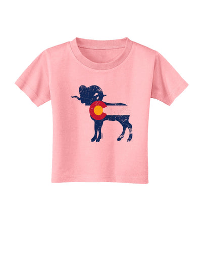 Grunge Rocky Mountain Bighorn Sheep Flag Toddler T-Shirt-Toddler T-shirt-TooLoud-Candy-Pink-2T-Davson Sales