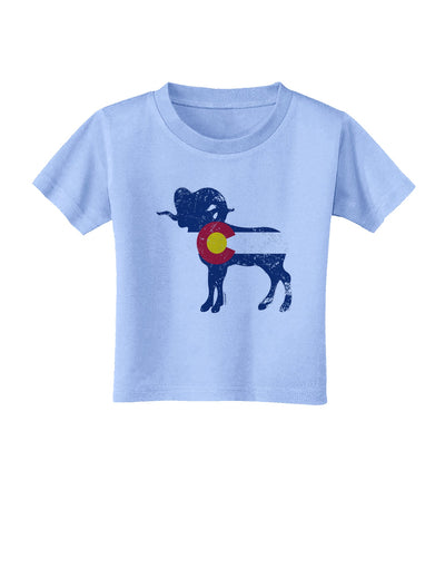 Grunge Rocky Mountain Bighorn Sheep Flag Toddler T-Shirt-Toddler T-shirt-TooLoud-Aquatic-Blue-2T-Davson Sales