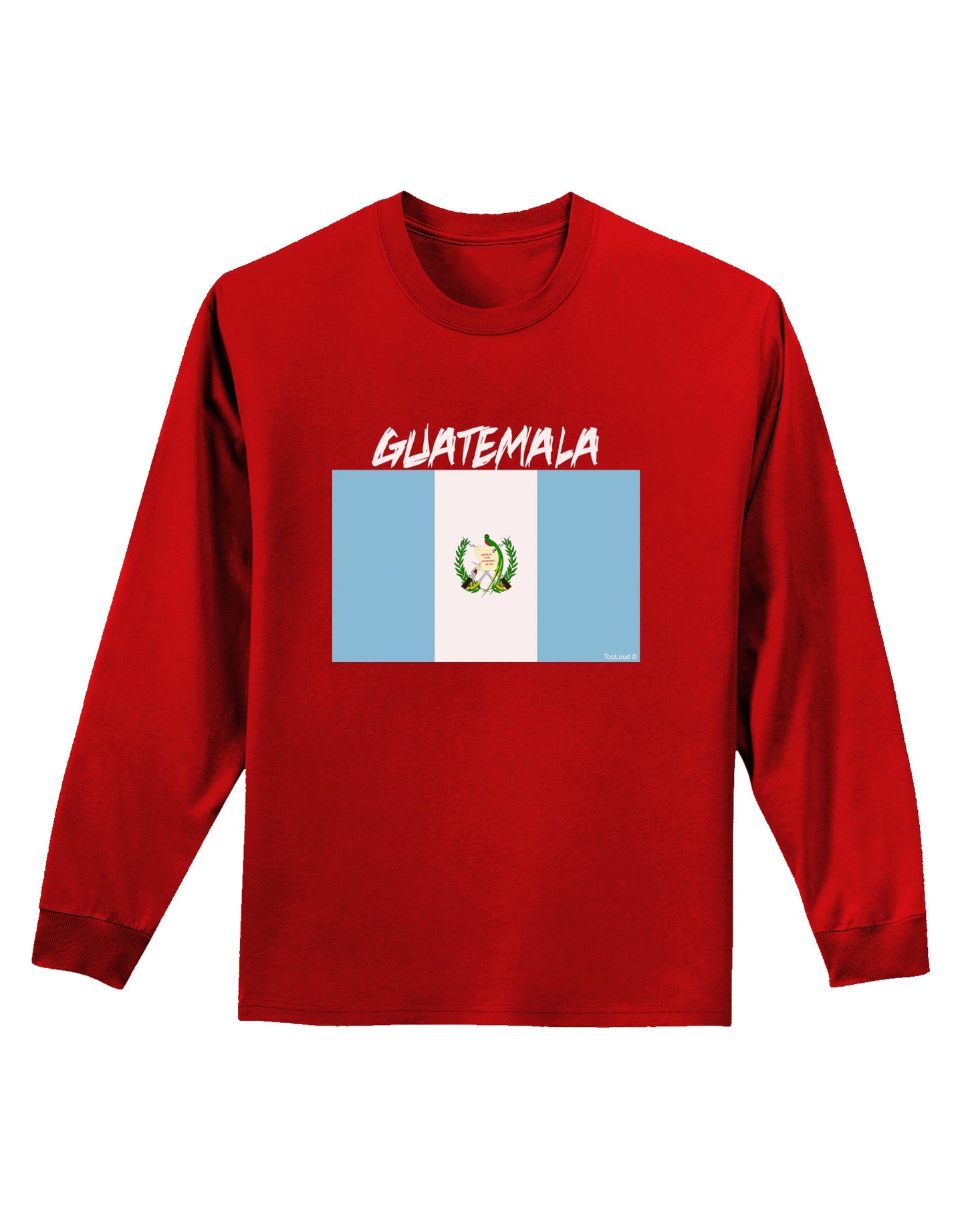 Guatamelan Flag Design Adult Long Sleeve Dark T-Shirt by TooLoud-TooLoud-Red-Small-Davson Sales