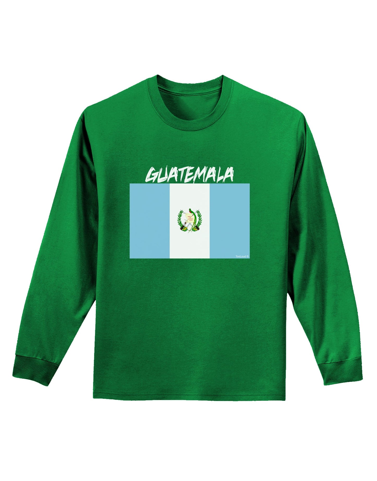 Guatamelan Flag Design Adult Long Sleeve Dark T-Shirt by TooLoud-TooLoud-Kelly-Green-Small-Davson Sales