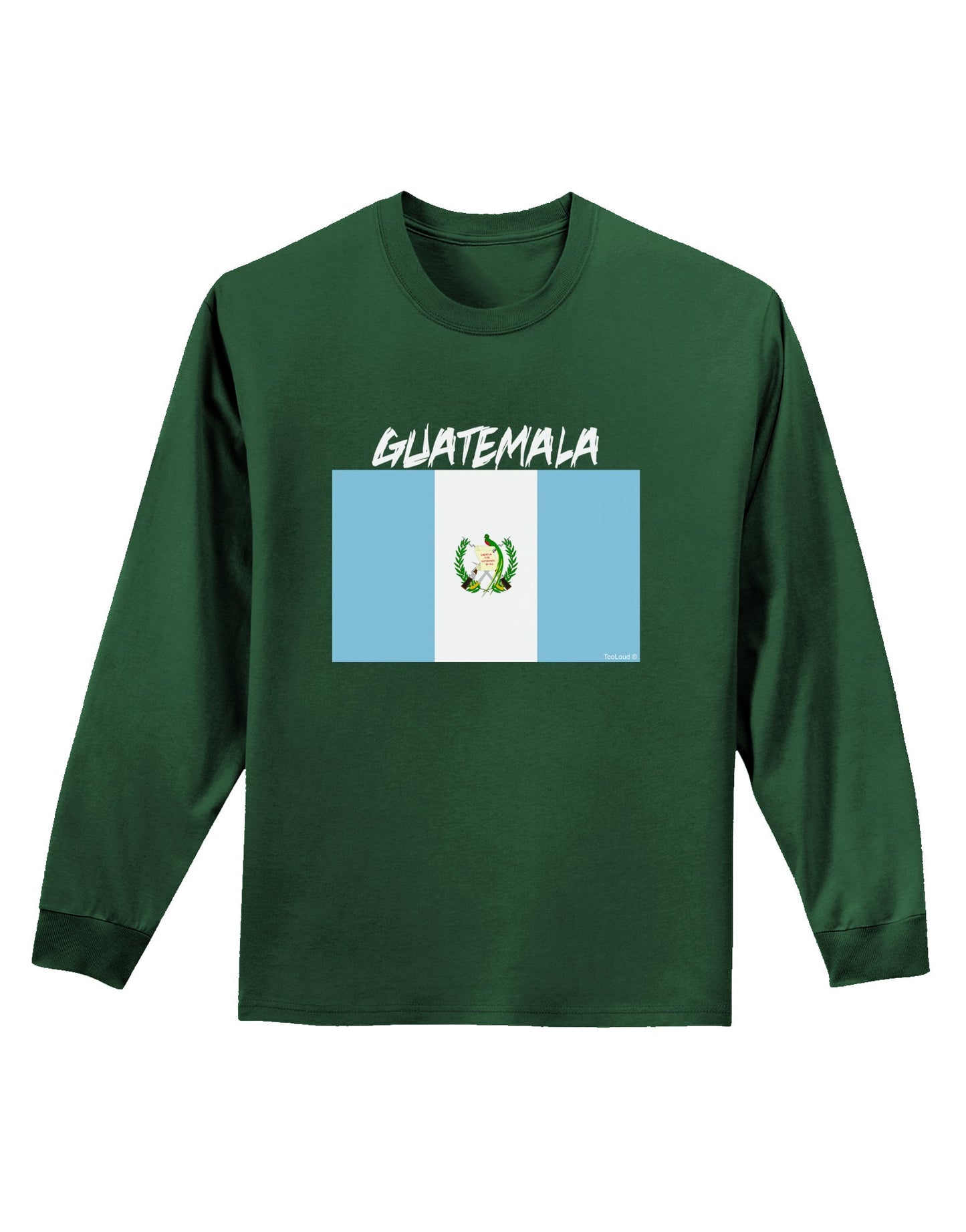 Guatamelan Flag Design Adult Long Sleeve Dark T-Shirt by TooLoud-TooLoud-Dark-Green-Small-Davson Sales