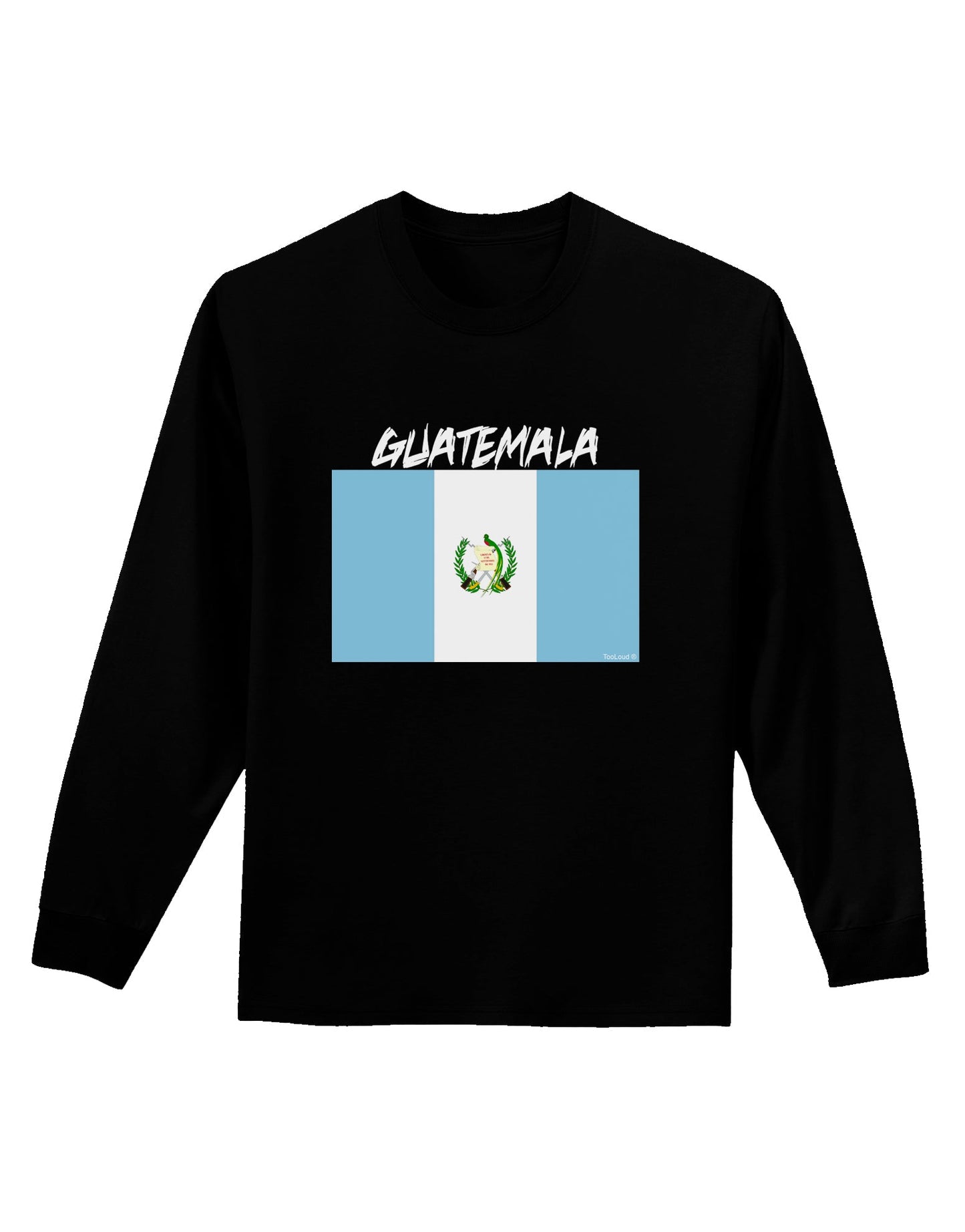 Guatamelan Flag Design Adult Long Sleeve Dark T-Shirt by TooLoud-TooLoud-Black-Small-Davson Sales
